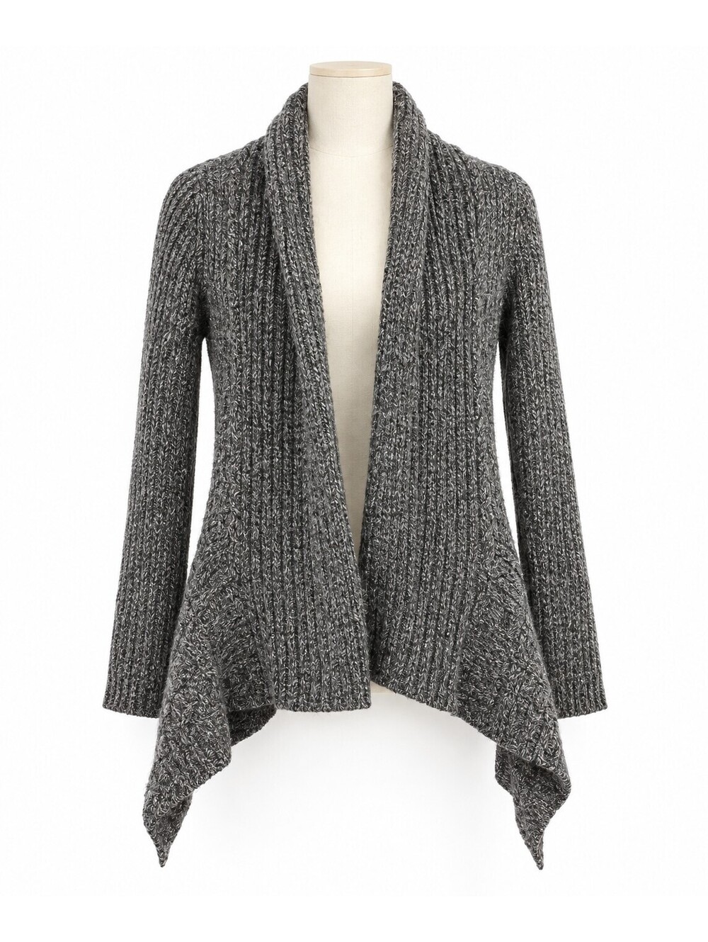 Anthropologie Birds on a Wire Gray Wool Blend Waterfall Cardigan Sweater Medium